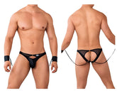 Jockstrap CandyMan 99621 avec chaîne et menottes Couleur Noir